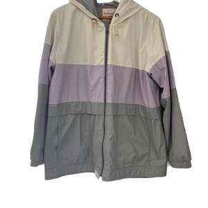 Weatherproof Vintage Women's Colorblock Rain Slicker Jacket, Large
